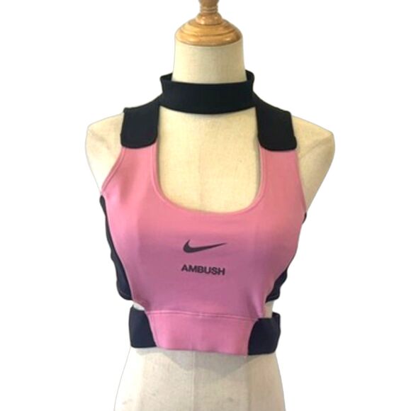 Nike x Ambush NRG Crop Top Pink Black Medium Cut Out Choker - Picture 2 of 11